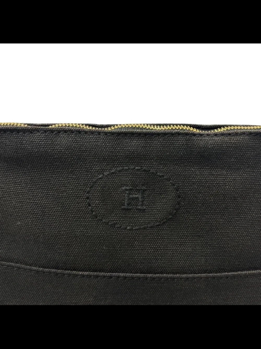 Hermes Black Canvas and Tan Trim Toiletry Pouch
